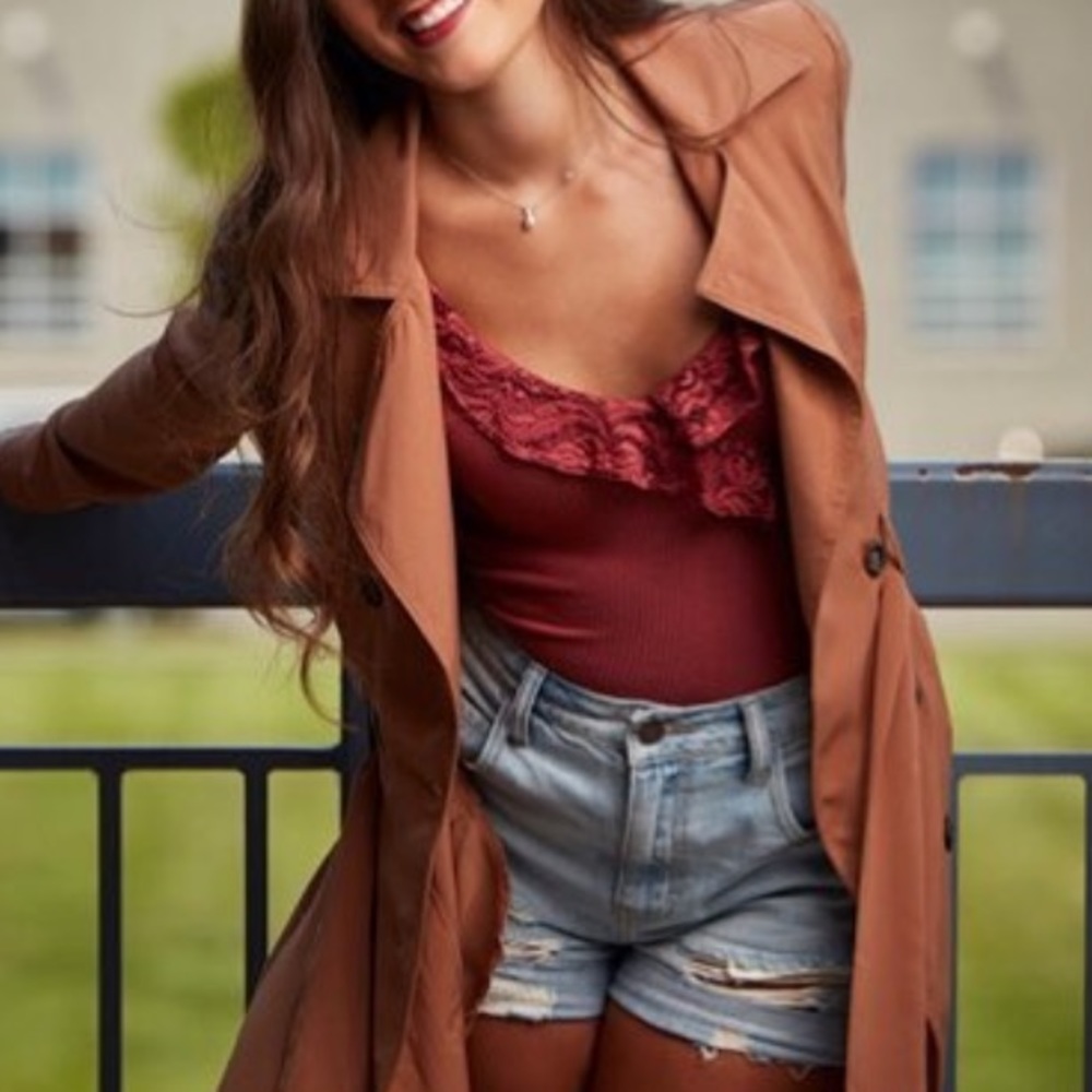 Tillys H.I.P Maroon/Burgundy Bodysuit
